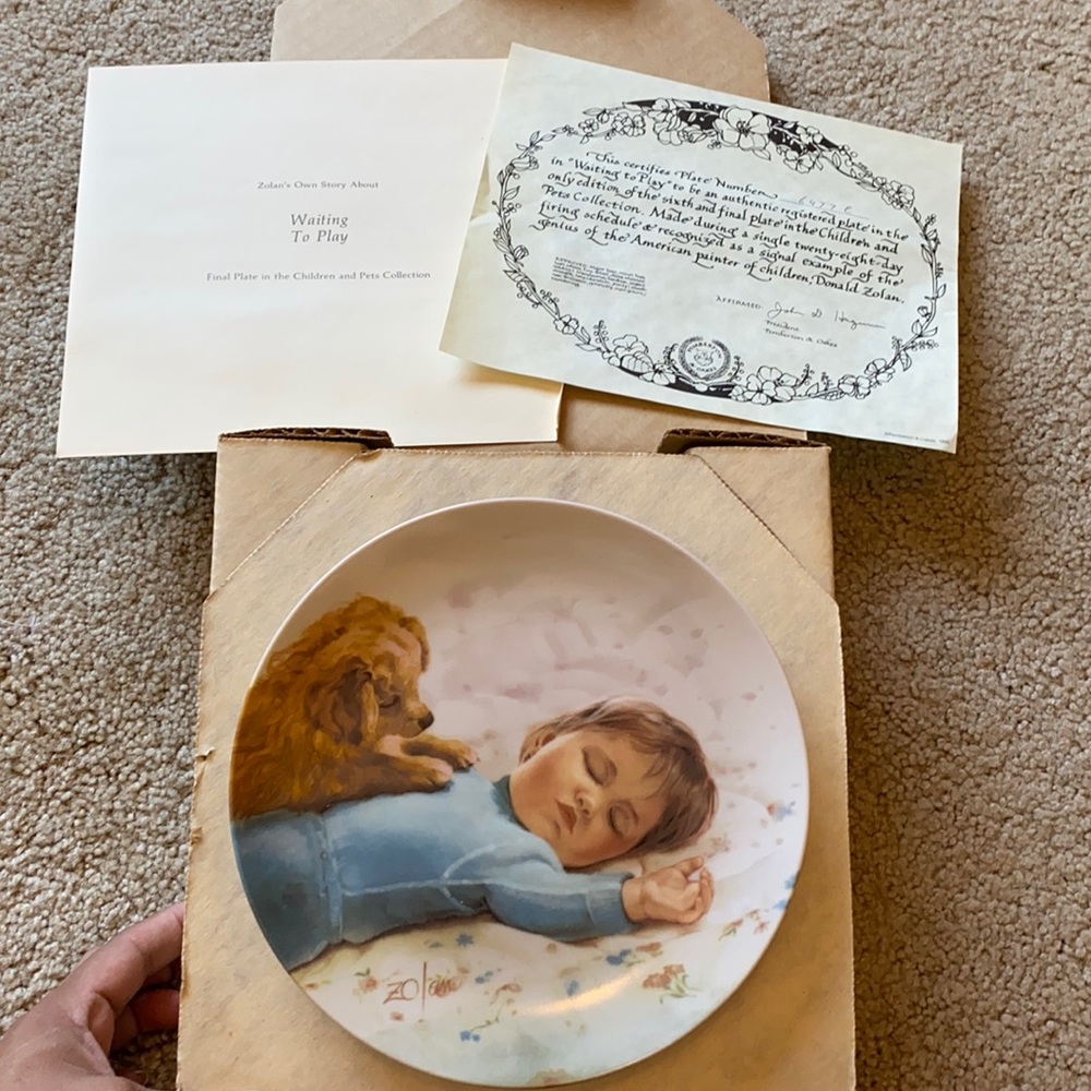 Zolan decorative plate “Waiting to play”